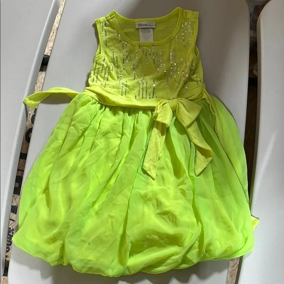 Bonnie Jean | Dresses | Bonnie Jean Lime Green Sequin Dress | Poshmark